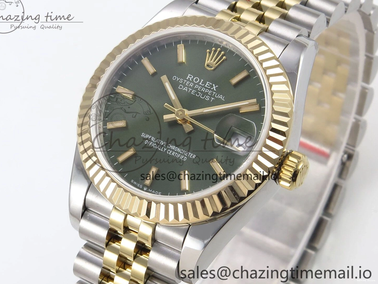 0509 DateJust 31 278273 SS YG GMF 1:1 Best Edition 904L Steel Green Stick Dial on Jubilee Bracelet A Stylish 1152